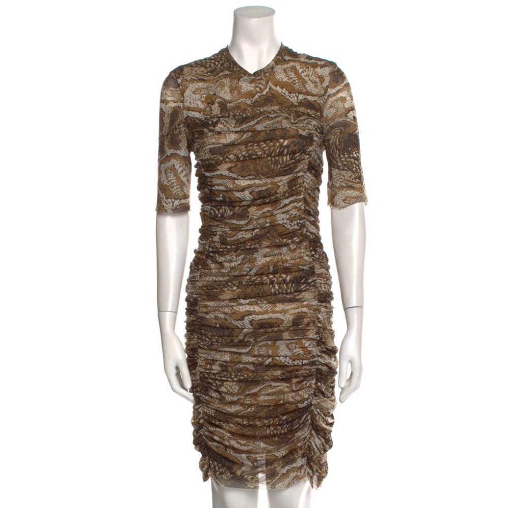 GANNI Leopard Print Knee Length Dress